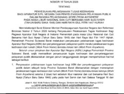 Gubernur Sulbar Terbitkan SE WFA bagi ASN Jelang Nyepi dan Idul Fitri 1447 H