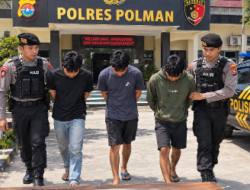 Sat Reskrim Polres Polman Tahan Tiga Tersangka Kasus Sajam