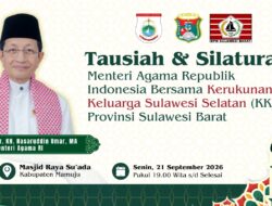 Menteri Agama RI Hadir di Mamuju, Tausiah dan Silaturahmi Bersama KKSS Sulbar
